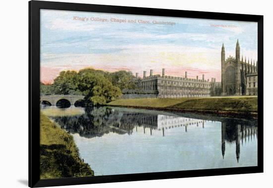 King's College, King's College Chapel and Clare College, Cambridge, Early 20th Century-null-Framed Giclee Print