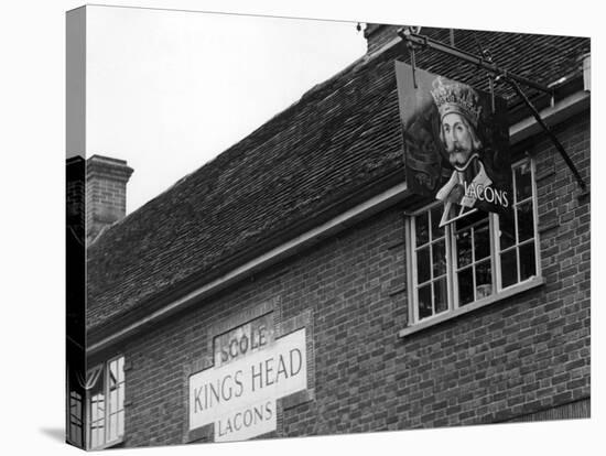 King's Head Pub Sign-null-Stretched Canvas