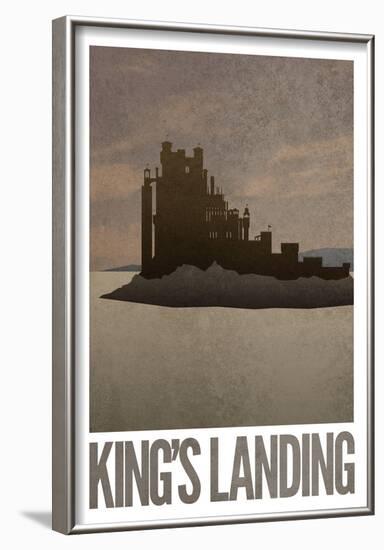 King's Landing Retro Travel Poster-null-Framed Poster