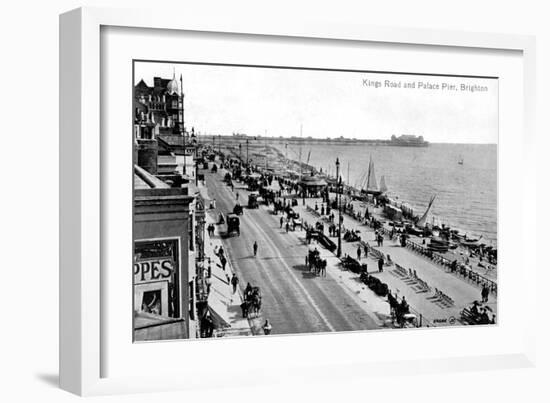 King's Road and the Palace Pier, Brighton, Sussex, Early 20th Century-null-Framed Giclee Print