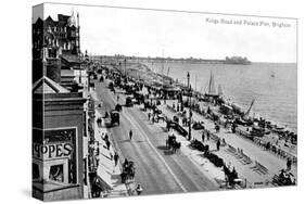 King's Road and the Palace Pier, Brighton, Sussex, Early 20th Century-null-Stretched Canvas