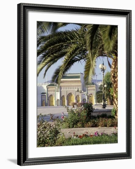 King's Royal Palace Viewed through Palm Tree, Fes, Morocco-Merrill Images-Framed Photographic Print