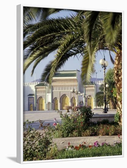 King's Royal Palace Viewed through Palm Tree, Fes, Morocco-Merrill Images-Framed Photographic Print