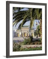 King's Royal Palace Viewed through Palm Tree, Fes, Morocco-Merrill Images-Framed Photographic Print