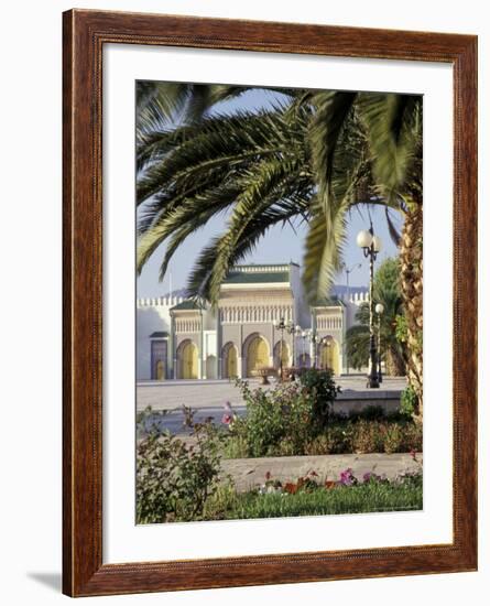 King's Royal Palace Viewed through Palm Tree, Fes, Morocco-Merrill Images-Framed Photographic Print