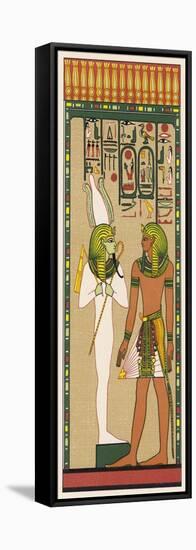 King Seti I Addressing Osiris Khent-Amentet-E.a. Wallis Budge-Framed Stretched Canvas