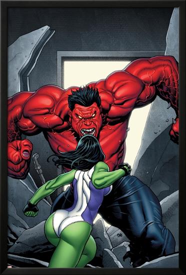 King Size Hulk No.1 Cover: She-Hulk and Rulk-Frank Cho-Lamina Framed Poster