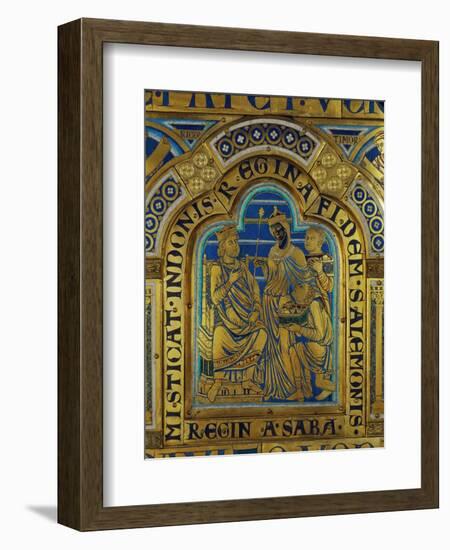 King Solomon and the Queen of Sheba, Verdun Altar, Begun 1181, Enamel-Nicholas of Verdun-Framed Giclee Print