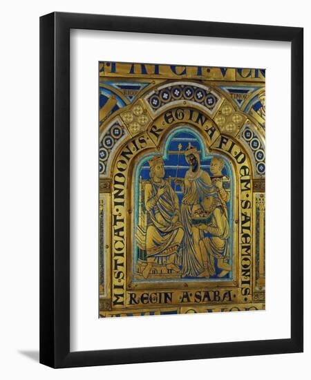 King Solomon and the Queen of Sheba, Verdun Altar, Begun 1181, Enamel-Nicholas of Verdun-Framed Giclee Print