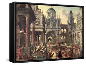 King Solomon and the Queen of Sheba-Jacob De Vries-Framed Stretched Canvas