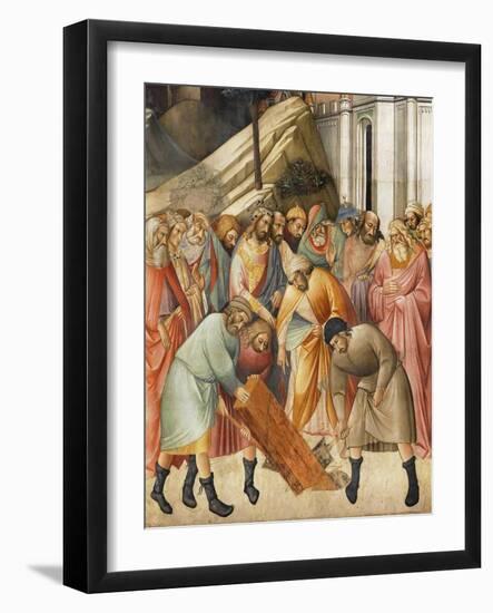 King Solomon Burying one of the Beams of the Cross, c.1380-Agnolo Gaddi-Framed Giclee Print