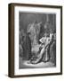 King Solomon Has to Decide Which of Two Women Claiming a Baby is the Rightful Mother-Gustave Dor?-Framed Photographic Print