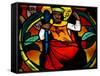 King Solomon in Stained Glass Window of Saint-Joseph Des Fins Church, Annecy, Haute Savoie, France-Godong-Framed Stretched Canvas