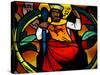 King Solomon in Stained Glass Window of Saint-Joseph Des Fins Church, Annecy, Haute Savoie, France-Godong-Stretched Canvas