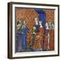 King Solomon Receiving the Queen of Sheba, 1400-1415-null-Framed Premium Giclee Print