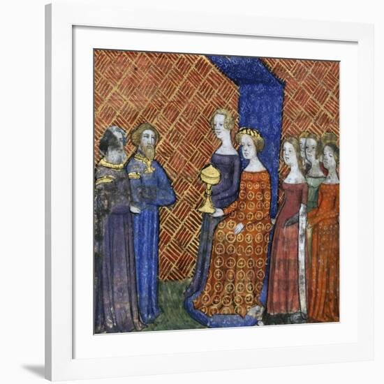 King Solomon Receiving the Queen of Sheba, 1400-1415-null-Framed Giclee Print