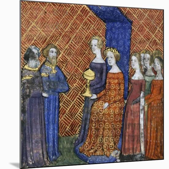 King Solomon Receiving the Queen of Sheba, 1400-1415-null-Mounted Giclee Print