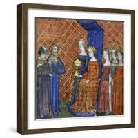 King Solomon Receiving the Queen of Sheba, 1400-1415-null-Framed Giclee Print