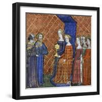 King Solomon Receiving the Queen of Sheba, 1400-1415-null-Framed Giclee Print