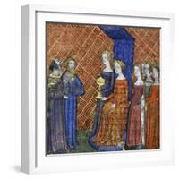 King Solomon Receiving the Queen of Sheba, 1400-1415-null-Framed Giclee Print