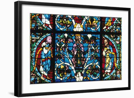 King Solomon, Stained Glass, Chartres Cathedral, France, 1145-1155-null-Framed Photographic Print