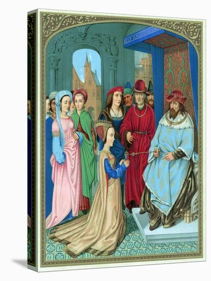 King Solomon Welcoming the Queen of Sheba-Hans Memling-Stretched Canvas