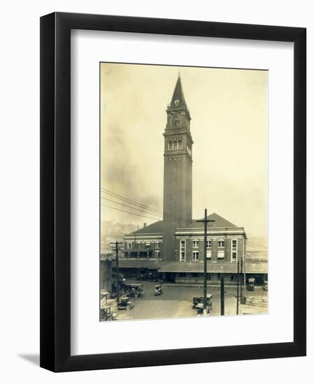 King Street Station, Seattle, 1924-Asahel Curtis-Framed Premium Giclee Print