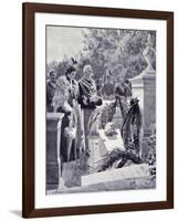 King Umberto I and Queen Margherita Visiting the Tomb of Garibaldi in Caprera April 23-null-Framed Giclee Print