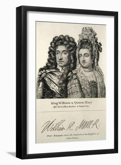 King William and Queen Mary Engraving-null-Framed Giclee Print