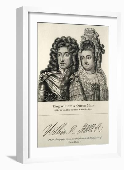 King William and Queen Mary Engraving-null-Framed Giclee Print