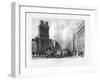 King William Street and St Mary Woolnoth, London, 19th Century-J Woods-Framed Giclee Print