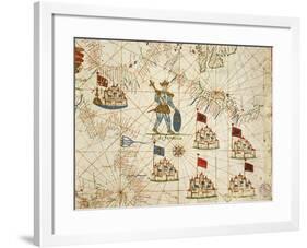 Kingdom of France, from Portolan Atlas Consisting of Six Charts-Placido Caloiro and Francesco Oliva-Framed Giclee Print
