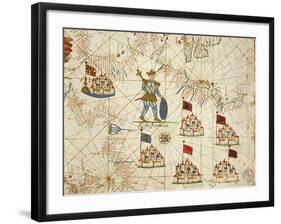 Kingdom of France, from Portolan Atlas Consisting of Six Charts-Placido Caloiro and Francesco Oliva-Framed Giclee Print