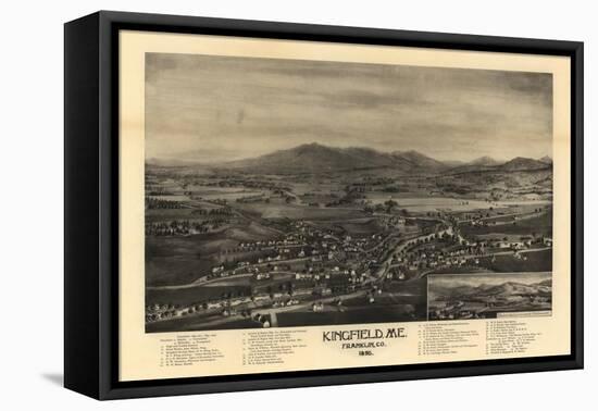 Kingfield, Maine - Panoramic Map-Lantern Press-Framed Stretched Canvas