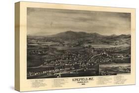 Kingfield, Maine - Panoramic Map-Lantern Press-Stretched Canvas