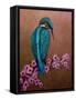 Kingfisher and blossoms, 2021 (oil on canvas)-Lee Campbell-Framed Stretched Canvas