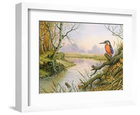 Kingfisher: Autumn River Scene-Carl Donner-Framed Giclee Print