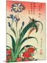 Kingfisher, Iris and Pinks, Pub. by Nishimura Eijudo, C.1832, One of a Set of Ten Prints-Katsushika Hokusai-Mounted Giclee Print