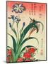 Kingfisher, Iris and Pinks, Pub. by Nishimura Eijudo, C.1832, One of a Set of Ten Prints-Katsushika Hokusai-Mounted Giclee Print