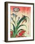 Kingfisher, Iris and Pinks, Pub. by Nishimura Eijudo, C.1832, One of a Set of Ten Prints-Katsushika Hokusai-Framed Premium Giclee Print