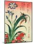 Kingfisher, Iris and Pinks, Pub. by Nishimura Eijudo, C.1832, One of a Set of Ten Prints-Katsushika Hokusai-Mounted Premium Giclee Print