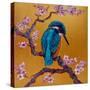 Kingfisher on Blossoms Ii, 2022, (Oil on Canvas)-Lee Campbell-Stretched Canvas