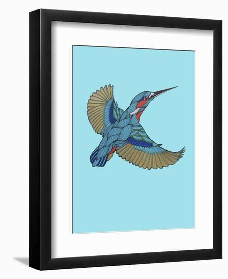 Kingfisher-Drawpaint Illustration-Framed Giclee Print