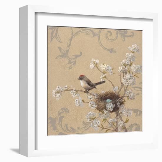 Kinglet and Pear-Jill Schultz McGannon-Framed Art Print