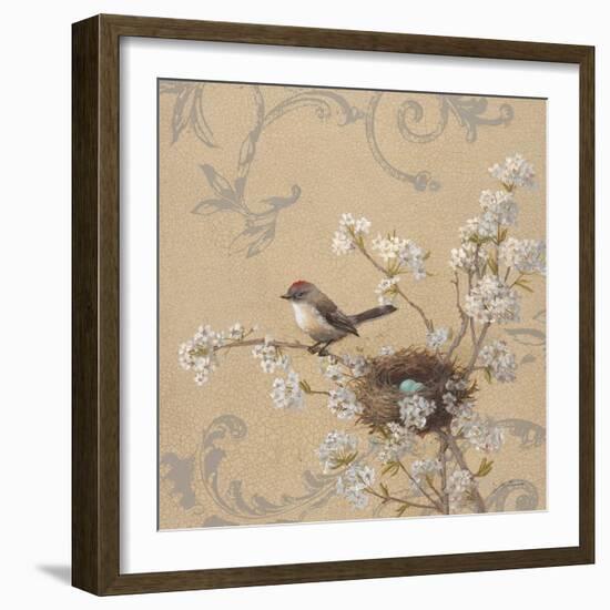 Kinglet and Pear-Jill Schultz McGannon-Framed Art Print