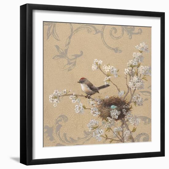 Kinglet and Pear-Jill Schultz McGannon-Framed Art Print