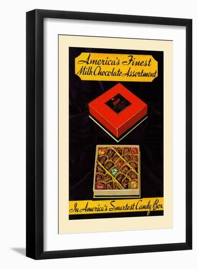 Kings; America's Finest Milk Chocolate Assortment-Curt Teich & Company-Framed Art Print