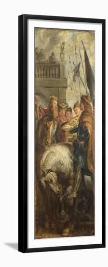 Kings Clothar and Dagobert Dispute with a Herald from the Emperor Mauritius-Peter Paul Rubens-Framed Premium Giclee Print