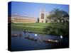 Kings College Chapel and Punts on the Backs, Cambridge, Cambridgeshire, England-David Hunter-Stretched Canvas