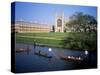 Kings College Chapel and Punts on the Backs, Cambridge, Cambridgeshire, England-David Hunter-Stretched Canvas